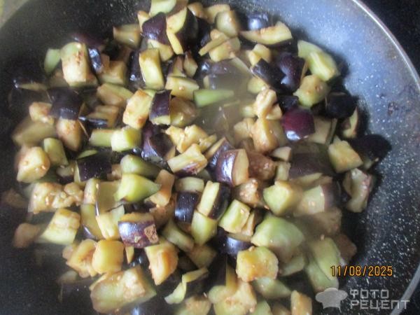 Рецепт: Курица с баклажанами и овощами - в мультиварке