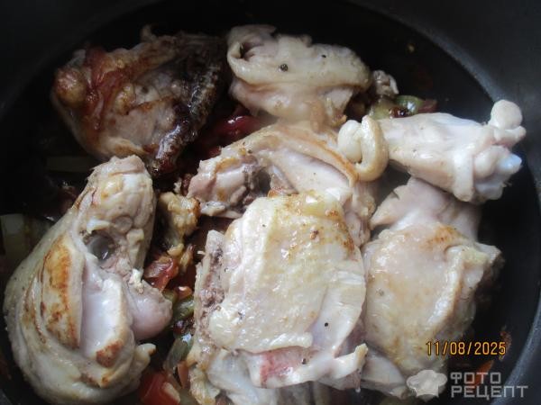 Рецепт: Курица с баклажанами и овощами - в мультиварке