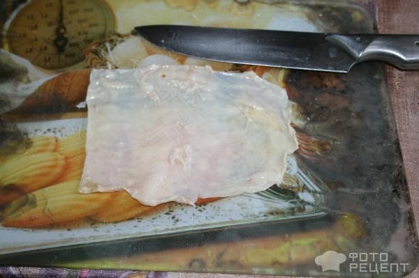 Рецепт: Колбаски куриные - в оболочке из куриной кожи